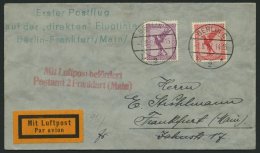 ERST-UND ERÖFFNUNGSFLÜGE 27.44.01 BRIEF, 1.8.1927, Berlin-Frankfurt, Prachtbrief - Zeppelins