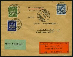 ERST-UND ERÖFFNUNGSFLÜGE 26.7.09 BRIEF, 6.4.1926, Erfurt - Zürich, Prachtbrief, RR! - Zeppelins
