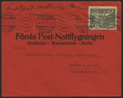 ERST-UND ERÖFFNUNGSFLÜGE 24.14.02/05 BRIEF, 18.8.1924, Erster Post-Nachtflug Berlin - Stockholm Und Stockholm - Poste Aérienne & Zeppelin