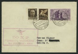 DO-X LUFTPOST DO X2 I BRIEF, 16.10.1931, DO X 2 UMBERTO MADDALENA VOLO SPEZIALE COMO-GENOVA, Roter R2 Auf Brief Nach Gen - Covers & Documents