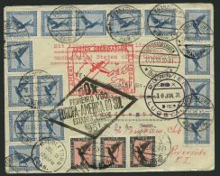 DO-X LUFTPOST 7b BRIEF, 21.11.1930, Aufgabe Friedrichshafen Und Bordpoststempel 30. Januar 1931, Mit Rotem Sonderstempel - Airmail & Zeppelin