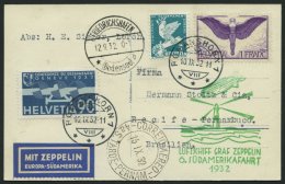ZULEITUNGSPOST 177Aa BRIEF, Schweiz: 1932, 6. Südamerikafahrt, Auflieferung Friedrichshafen, Prachtkarte - Zeppeline