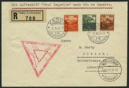ZULEITUNGSPOST 238Ab BRIEF, Liechtenstein: 1933, Chicagofahrt, Bis Rio De Janeiro, Mit Guter Frankatur (Mi.Nr. 119-21), - Zeppeline