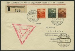 ZULEITUNGSPOST 238Ab BRIEF, Liechtenstein: 1933, Chicagofahrt, Bis Rio De Janeiro, Mit Guter Frankatur (Mi.Nr. 119-21), - Zeppelins