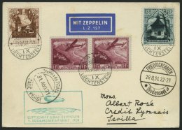 ZULEITUNGSPOST 124Aa BRIEF, Liechtenstein: 1931, 1. Südamerikafahrt, Abwurf Kap Verde, Frankiert U.a. Mit 2x Mi.Nr. - Poste Aérienne & Zeppelin