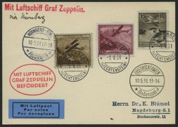 ZULEITUNGSPOST 107 BRIEF, Liechtenstein: 1931, Nürnbergfahrt, Prachtkarte - Zeppelins