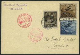 ZULEITUNGSPOST 94 BRIEF, Liechtenstein: 1930, Fahrt Bern -Basel, Sonderstempel Bern Und Basel, Prachtkarte - Poste Aérienne & Zeppelin