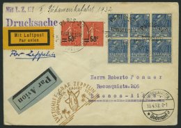 ZULEITUNGSPOST 290Bb BRIEF, Gibraltar: 1935, 1. Südamerikafahrt, Nachbringeflug Ab Berlin, Prachtbrief - Luft- Und Zeppelinpost