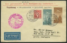 ZULEITUNGSPOST 439 BRIEF, Dänemark: 1936, 9. Nordamerikafahrt, Drucksache, Prachtbrief - Zeppeline