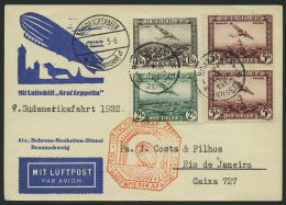 ZULEITUNGSPOST 195 BRIEF, Belgien: 1932, 9. Südamerikafahrt, Prachtkarte - Zeppeline