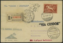 ZEPPELINPOST 297Ca BRIEF, 1935, 3. Südamerikafahrt, Uruguayische Post, Mit Agenturstempel Berg Mit Leuchtturm, Eins - Luft- Und Zeppelinpost