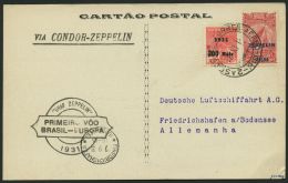 ZEPPELINPOST 125A BRIEF, 1931, 1. Südamerikafahrt, Brasil-Post, Schwarzer Bestätigungsstempel, Frankiert Mit 2 - Zeppeline