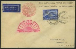 ZEPPELINPOST 119E BRIEF, 1931, Polarfahrt, Auflieferung Friedrichshafen, Tagesstempel Bis Leningrad, Frankiert Mit 2 RM - Poste Aérienne & Zeppelin