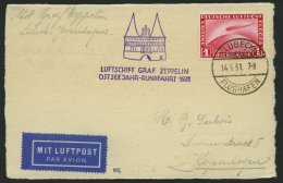 ZEPPELINPOST 110B BRIEF, 1931, Fahrt Nach Vaduz, Frankiert Mit Sondermarke 2 Fr., Auf Brief Nach Ägypten, Pracht - Zeppelins