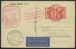 ZEPPELINPOST 92A BRIEF, 1930, Görlitz-Friedrichshafen, Prachtkarte - Airmail & Zeppelin