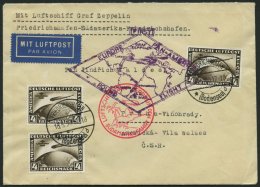 ZEPPELINPOST 57P BRIEF, 1930, Südamerikafahrt, Tagesstempel Fr`hafen, Rundfahrt Fr`hafen-Fr`hafen, Frankiert Mit 3x - Zeppelins