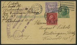 ZEPPELINPOST 22B BRIEF, 1928, Amerikafahrt, US-Post Zur Rückfahrt Mit Poststempel, Prachtkarte - Zeppelins