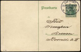 ZEPPELINPOST 6IX BRIEF, 1912, Luftschiff Hansa, Fahrt Hamburg-Itzehoe Vom 21.9.1912, Mit Bordpoststempel In Type I Auf L - Poste Aérienne & Zeppelin