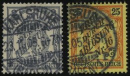 DIENSTMARKEN D 9,14 O, 1905, 2 Und 25 Pf. Baden, 2 Prachtwerte, Mi. 170.- - Dienstmarken