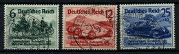 Dt. Reich 695-97 O, 1939, Nürburgring-Rennen, Prachtsatz, Mi. 100.- - Gebraucht