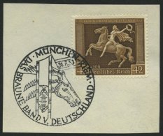 Dt. Reich 671y BrfStk, 1938, 42 Pf. Braunes Band, Waagerechte Gummiriffelung, Sonderstempel, Prachtbriefstück, Mi. - Gebraucht