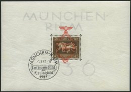 Dt. Reich Bl. 10 O, 1937, Block München-Riem, Ersttags-Sonderstempel, Pracht, Mi. (130.-) - Gebraucht