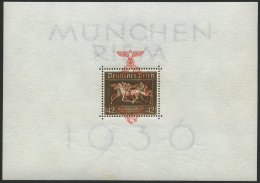 Dt. Reich Bl. 10 **, 1937, Block München-Riem, Herstellungsbedingter Kleiner Gummiknitter Im Rand, Pracht, Mi. 180. - Gebraucht