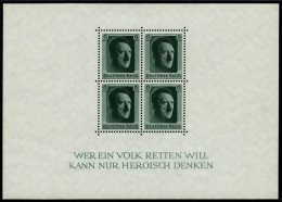 Dt. Reich Bl. 7 **, 1937, Block Hitler, Pracht, Mi. 70.- - Gebraucht