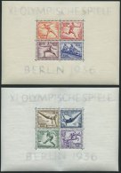 Dt. Reich Bl. 5/6 *, 1936, Blockpaar Olympische Spiele, Falzreste Im Rand, Pracht, Mi. 100.- - Used Stamps