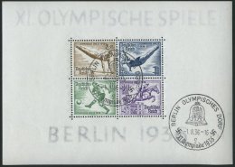 Dt. Reich Bl. 5 O, 1936, Block Olympische Spiele, Ersttags-Sonderstempel, Pracht, Mi. (90.-) - Used Stamps