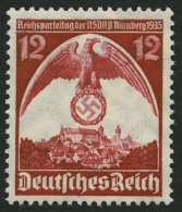 Dt. Reich 587Y **, 1935, 12 Pf. Nürnberger-Parteitag, Wz. Schenkel Nach Rechts, Pracht, Fotobefund H.D. Schlegel, M - Other & Unclassified