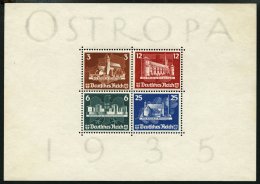 Dt. Reich Bl. 3 O, 1935, Block OSTROPA, Sonderstempel, Auf Unterlage Klebend, Rechts Verklebter Riss Sonst Pracht, Mi. 1 - Used Stamps