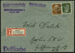 Dt. Reich 513,784 BRIEF, 1943, 3 Pf. Hindenburg Und 5 Pf. Hitler Auf Postsache-Einschreiben Aus BERLIN-CHARLOTTENBURG, O - Gebraucht