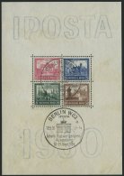 Dt. Reich Bl. 1 O, 1930, Block IPOSTA, Sonderstempel, Feinst (Rand Bügig Und Etwas Fleckig), Mi. 2000.- - Used Stamps