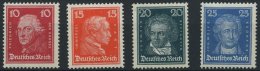 Dt. Reich 390-93 **, 1926, 10 - 25 Pf. Berühmte Deutsche, 4 Werte üblich Gezähnt Pracht, Mi. 234.- - Neufs
