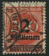 Dt. Reich 319B O, 1923, 20 Mio. M. Dunkelviolettultramarin, Durchstochen, Pracht, Fotobefund Tworek, Mi. 400.- - Other & Unclassified