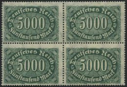 Dt. Reich 256cI **, 1922, 5000 M. Dunkelbläulichgrün Mit Abart S In Fünftausend Oben Mit Haken, Im Vierer - Gebraucht