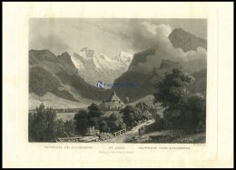 FRUTTIGEN B. KANDERSTEG, Gesamtansicht, Stahlstich Von Huber Um 1840 - Lithographien