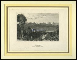 ST.MAURA Und Die Griechische Küste, Stahlstich Von B.I. Um 1840 - Lithographien