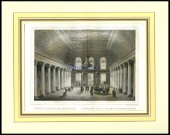 WIESBADEN: Innere Ansicht Des Kursaals, Stahlstich Von Schönfeld/Poppel, 1840 - Lithographien