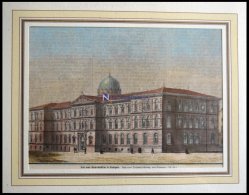 STUTTGART: Das Neue Polytechnikum, Kolorierter Holzstich Von Kleemann Um 1880 - Lithographien