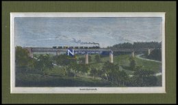 LAUTHERTAL: Eisenbahnbrücke, Kolorierter Holzstich Um 1880 - Lithographien