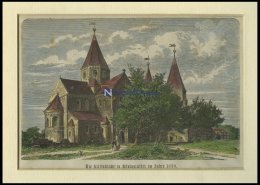 KÖNIGSLUTTER: Die Stiftskirche, Kolorierter Holzstich Auf Vaterländische Geschichten Von Görges 1843/4 - Lithographien