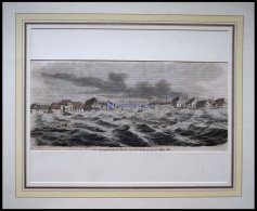 BREMEN: Die Überschwemmung, Kolorierter Holzstich Um 1880 - Lithographien