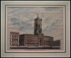 BERLIN: Das Neue Rathaus, Kolorierter Holzstich Von Theuerkauf Um 1880 - Lithographies