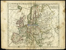 Generalkarte, L`Europe, Grenzkolorierter Kupferstich Aus Delamarché Petit Atlas Um 1785 - Autres & Non Classés