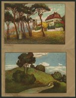 ALTE POSTKARTEN - VARIA JUGENDSTIL, 2 Verschiedene Karten Einer Serie Im Bauer-Verlag München Erschienen: Landsitz - Sonstige & Ohne Zuordnung