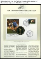 SPORT **,o,Brief , XIV. Fußball-Weltmeisterschaft 1990 In 3 Spezialalben, Mit Blocks, Kleinbogen, Markenheftchen, - Autres & Non Classés