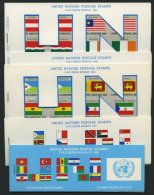 UNO NEW YORK MH **, 1980-82, 5 Verschiedene Markenheftchen Flaggen, Pracht - Sonstige & Ohne Zuordnung