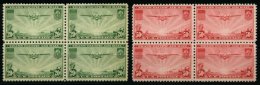 USA 400/1 VB **, Scott C21/2, 1937, Manila-Hongkong In Viererblocks, Prachtsatz, $ 90.- - Oblitérés